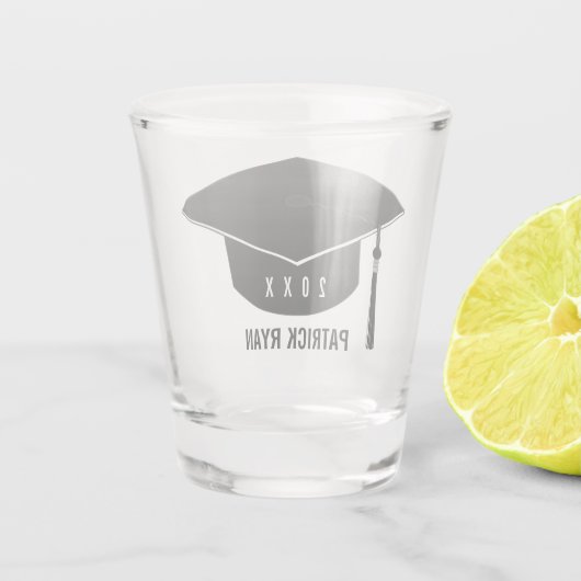 Name des Monogramms für die schwarze Graduierung Schnapsglas (Rückseite)