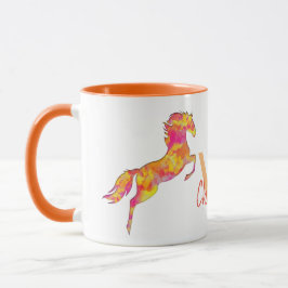 Name des Monogramms für die Silhouette des Pferdes Tasse