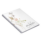 Name des Monogramms für die Wasserfarbe Wilde Blum Notizblock (Rechte Seite)