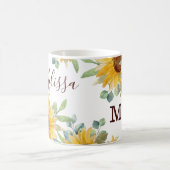 Name des Monogramms für die Wasserfarben Sonnenblu Kaffeetasse (Mittel)