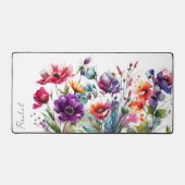 Name des Monogramms für die Wildblumen Aquarell Schreibtischunterlage (Vorderseite)
