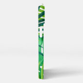 Name des Monogramms für grüne tropische Blätter iPhone Hülle (Rechte Seite)