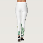 Name des Monogramms für grüne tropische Blätter Leggings (Rückseite)