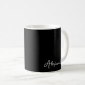 Name des Monogramms für Schwarz-weißes Einfaches C Kaffeetasse (VorderseiteRechts)
