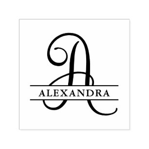 Name des Monogramms für Skripte für Buchstabe A Permastempel