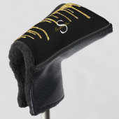 Name des Monogramms für Tropfen des Gold-Glitzer Golf Headcover (3/4 Vorderseite)