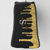 Name des Monogramms für Tropfen des Gold-Glitzer Golf Headcover (Rotieren 90)