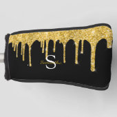 Name des Monogramms für Tropfen des Gold-Glitzer Golf Headcover (Vorderseite)