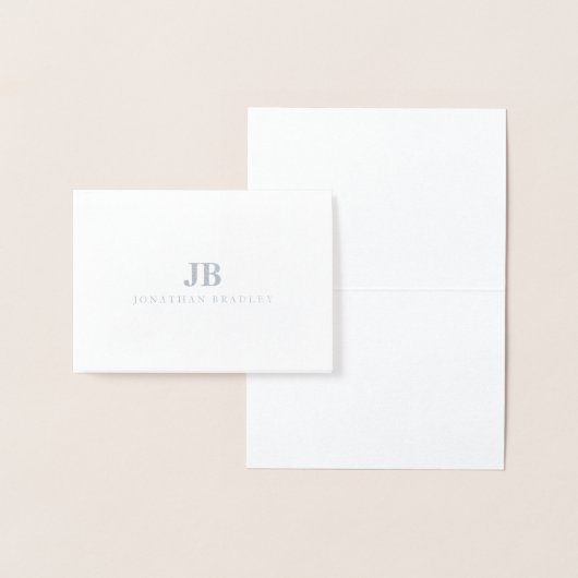 Name des Monogramms für zwei Buchstaben Dankeschön Folienkarte (Anzeige)