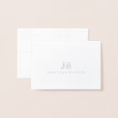 Name des Monogramms für zwei Buchstaben Dankeschön Folienkarte (Vorderseite mit Umschlag)