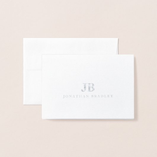 Name des Monogramms für zwei Buchstaben Dankeschön Folienkarte (Vorderseite mit Umschlag)