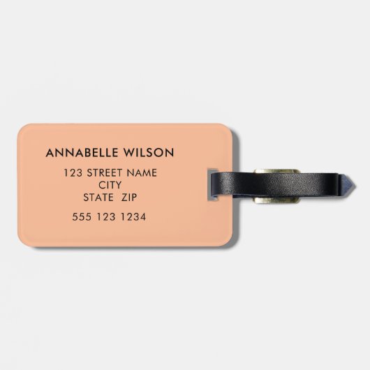 Name des Monogramms Gepäckanhänger (Rückseite horizontal)