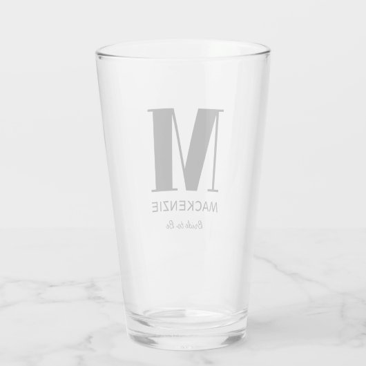 Name des Monogramms Glas (Rückseite)