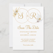 Name des Monogramms Gold Ersteinprägung Datum spei Save The Date (Vorderseite)