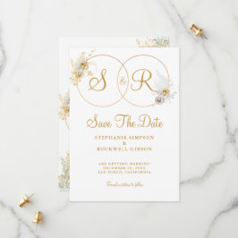 Name des Monogramms Gold Ersteinprägung Datum spei Save The Date