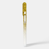 Name des Monogramms Gold Glitzer Ombre Case-Mate iPhone Hülle (Rückseite / Links)