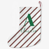 Name des Monogramms grün und rot Kleiner Weihnachtsstrumpf (Rückseite)