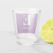 Name des Monogramms, Lila Denim Print 1,5 oz Schnapsglas (Rückseite)