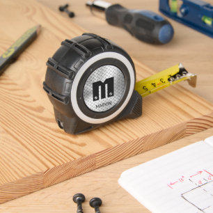 Name des Monogramms Metallisches Diamantplatte Maßband