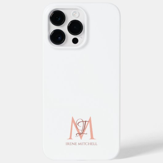 Name des Monogramms Minimalistische Rose Case-Mate iPhone Hülle (Rückseite)