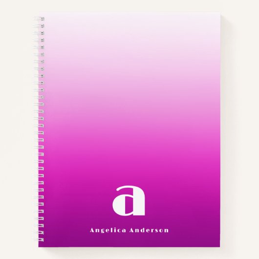 Name des Monogramms Pink Notizblock (Vorderseite)