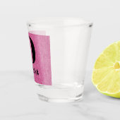 Name des Monogramms, rosafarbener Name Print 1,5 o Schnapsglas (Rechts)