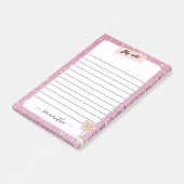 Name des Monogramms Rose Glitzer Post-it Klebezettel (angewinkelt)
