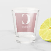 Name des Monogramms, Ruby Red Denim Print 1.5 oz Schnapsglas (Rückseite)