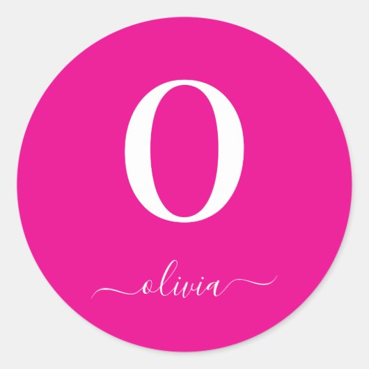 Name des Monogramms Skriptes Personalisiert Hot Pi Runder Aufkleber (Vorderseite)
