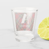 Name des Monogramms, Stewart Tartan Denim Print 1, Schnapsglas (Rückseite)
