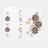 Name des Monogramms von Boho Floral Girl Fleecedecke (Vorderseite (Horizontal))