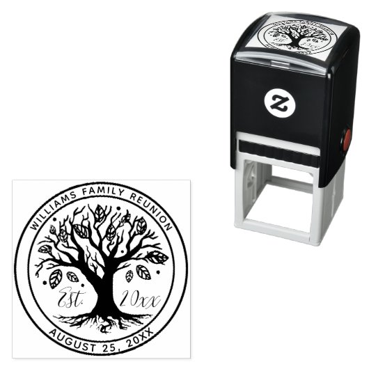 Name des Monogramms Wiedersehen Boho Tree Permastempel (Beispiel)