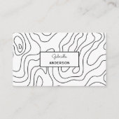 Name des Monogrammskripts für abstrakte schwarze L Visitenkarte (Vorderseite)