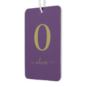 Name des Monogrammskripts Personalisiert Lila und  Autolufterfrischer (Links)