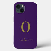 Name des Monogrammskripts Personalisiert Lila und  Case-Mate iPhone Hülle (Rückseite)