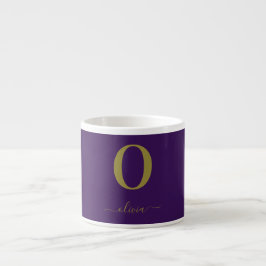 Name des Monogrammskripts Personalisiert Lila und  Espressotasse