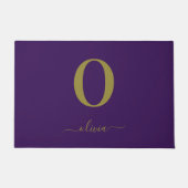 Name des Monogrammskripts Personalisiert Lila und  Fußmatte (Vorderseite)