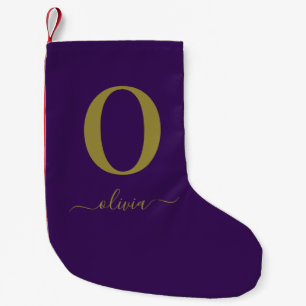 Name des Monogrammskripts Personalisiert Lila und Kleiner Weihnachtsstrumpf