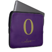 Name des Monogrammskripts Personalisiert Lila und  Laptopschutzhülle (Vorne Rechts)