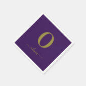 Name des Monogrammskripts Personalisiert Lila und Serviette (Ecke)