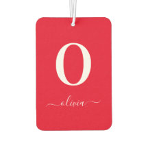 Name des Monogrammskripts Personalisiert rot und w