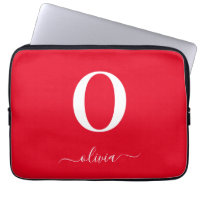 Name des Monogrammskripts Personalisiert rot und w