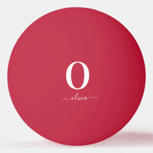 Name des Monogrammskripts Personalisiert rot und w Tischtennisball
