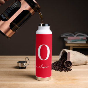 Name des Monogrammskripts Personalisiert rot und w Trinkflasche