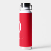 Name des Monogrammskripts Personalisiert rot und w Trinkflasche (Rückseite)