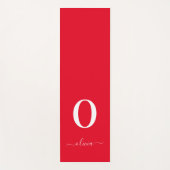 Name des Monogrammskripts Personalisiert rot und w Yogamatte (Vorderseite)