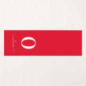 Name des Monogrammskripts Personalisiert rot und w Yogamatte (Vorderseite (Horizontal))