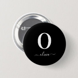 Name des Monogrammskripts Personalisiert schwarz u Button