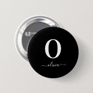 Name des Monogrammskripts Personalisiert schwarz u Button
