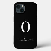 Name des Monogrammskripts Personalisiert schwarz u Case-Mate iPhone Hülle (Rückseite)